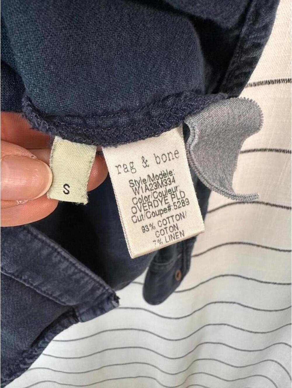 Rag & Bone Jean Blue Button-Down Shirt Size S Country-Coded Minimalist - Picture 7 of 12